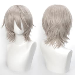 35cm Short Black Spiky Cosplay Wig Pre-Teased Crown Heat Resistant Synthetic Wig Layered Flipped-out Universal Anime Wig