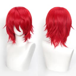 35cm Short Black Spiky Cosplay Wig Pre-Teased Crown Heat Resistant Synthetic Wig Layered Flipped-out Universal Anime Wig