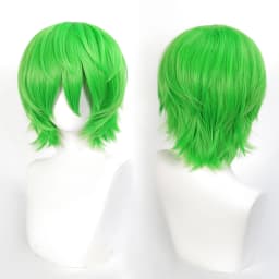 35cm Short Black Spiky Cosplay Wig Pre-Teased Crown Heat Resistant Synthetic Wig Layered Flipped-out Universal Anime Wig