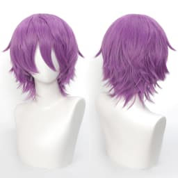 35cm Short Black Spiky Cosplay Wig Pre-Teased Crown Heat Resistant Synthetic Wig Layered Flipped-out Universal Anime Wig