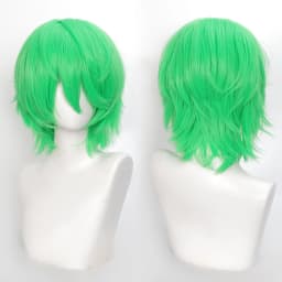 35cm Short Black Spiky Cosplay Wig Pre-Teased Crown Heat Resistant Synthetic Wig Layered Flipped-out Universal Anime Wig