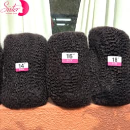 4C Afro Kinky Bulk Human Hair Extensions 10-18Inch No Weft 30/50g 1Pack Peruvian Remy Bulk for Locs Micro Twist Braiding Hair