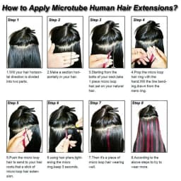 Hair Extensions Beads Tools Kit Extensions Micro Pulling Needle, Loop Threader and 500 Pieces Silicone Lined Micro Rings