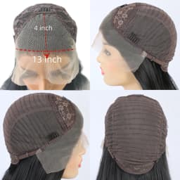 AIMEYA Short Wigs for Women Synthetic Lace Front Wig Black Wave Bob Lace Wig Pre Plucked Hairline Cosplay Part Wigs Daily Used