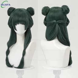 High Quality Maomao Cosplay Wig The Apothecary Diaries Dark Green Heat Resistant Synthetic Hair Party Anime Mao Mao Wigs +WigCap