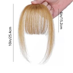 Human Hair Wispy French Bangs with Temples,Curved Fringe Hair Accessories,Clip in Air Bangs,Kawaii Hairpieces Quick Hair Change