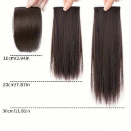 2Pcs Synthetic Short Straight Pad Invisible Hair Extension Lining of Hair Top Side Cover Hairpiece for Women
