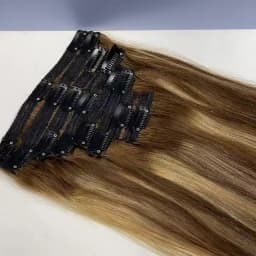8Pcs Clip Ins 4/27 Highlight Color Straight Clip In Human Hair Extensions Brazilian Human Hair Clip In Hair Extensions 120G/Pack