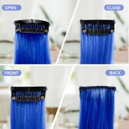2pcs Set Colorful Hair Extensions Leopard-Zebra-Printed Clip-In Hair Piece Synthetic 12 Inch Football Fan Wig Accessory
