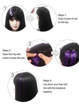 2pcs Set Colorful Hair Extensions Leopard-Zebra-Printed Clip-In Hair Piece Synthetic 12 Inch Football Fan Wig Accessory