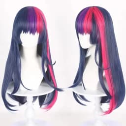 Anime Twilight Sparkle Wigs Long Striaght Blue&Purple&Pink Cosplay Wigs for Women Girls Heat Resistant Synthetic Hair Halloween