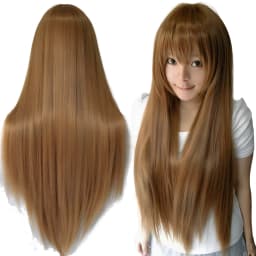 Synthetic Hair Brown Long Cosplay Wigs Straight Wig Chitanda Eru Anime Hair Pieces Costume Wig