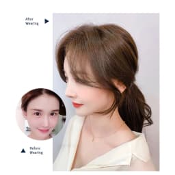 Seamless Natural Invisible Bangs Wig Traceless Bangs 100% Human Hair Female Figure-eight Bangs on Both Sides Wig Patch