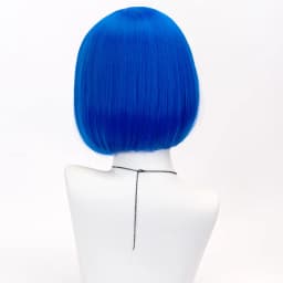Caroline Women Short Straight Hair Wigs Women Synthetic 12 Inches Anime Cosplay Costume Party Wigs Dark Blue