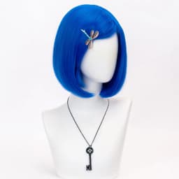 Caroline Women Short Straight Hair Wigs Women Synthetic 12 Inches Anime Cosplay Costume Party Wigs Dark Blue