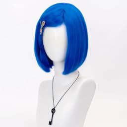 Caroline Women Short Straight Hair Wigs Women Synthetic 12 Inches Anime Cosplay Costume Party Wigs Dark Blue