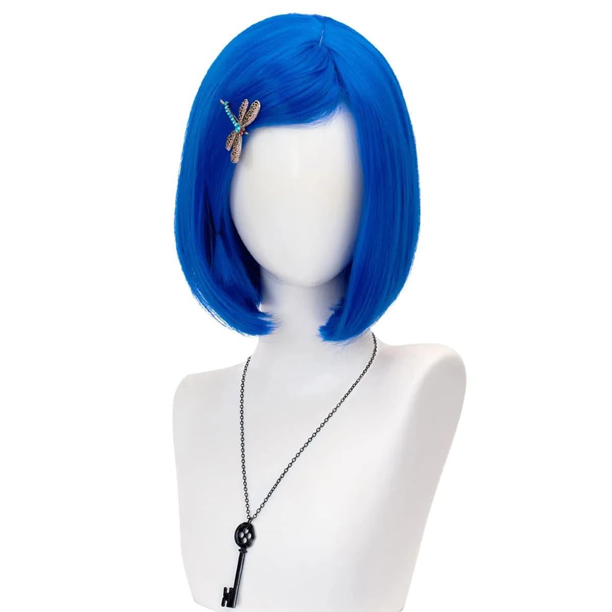 Caroline Women Short Straight Hair Wigs Women Synthetic 12 Inches Anime Cosplay Costume Party Wigs Dark Blue