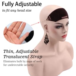 Velvet Wig Grip Band Glueless Top Grip For Hair Topper Adjustable Translucent Strap Top Headband For Your Wig Or Topper