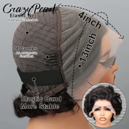 CrazyPearl 13X4 Lace Frontal Wig Pixie Cut Human Hair Short Curly Black Brazilian Remy Hair Natural Hairline for Black Women
