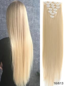 Synthetic Straight Hair Clip In Hair Extensions 7PCS Set Corn 24inch Long Clip On Hairpiece Corn Wavy Style For Women Girls
