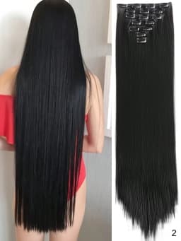 Synthetic Straight Hair Clip In Hair Extensions 7PCS Set Corn 24inch Long Clip On Hairpiece Corn Wavy Style For Women Girls
