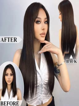 Synthetic Straight Hair Clip In Hair Extensions 7PCS Set Corn 24inch Long Clip On Hairpiece Corn Wavy Style For Women Girls