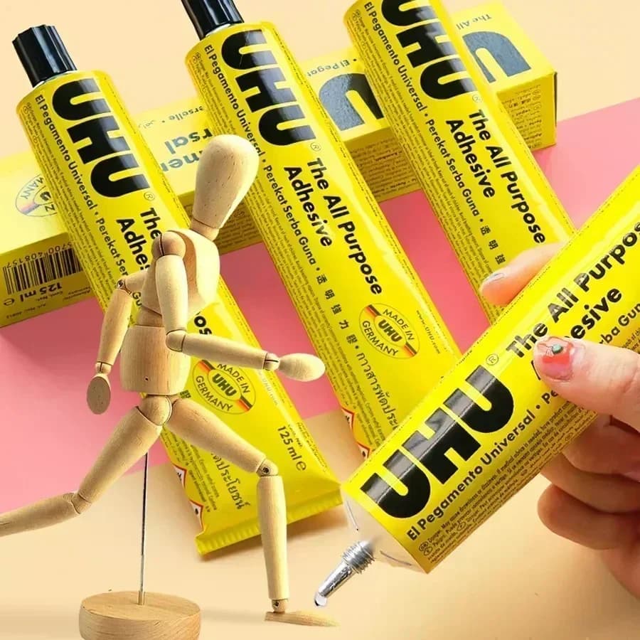 7ml/20ml/35ml/60ml German UHU Soft Clear Glue Strong Adhesive For Wig Lace Fabric Leather Wood Metal Paper Ceramic DIY Craft