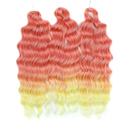 FREEDOM Synthetic Braiding Hair Extensions Natural Loose Deep Wavy 24inch Long Braid Hair Ombre Brown Rainbow Twist Crochet Hair