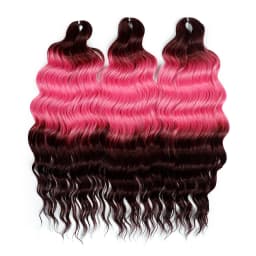 FREEDOM Synthetic Braiding Hair Extensions Natural Loose Deep Wavy 24inch Long Braid Hair Ombre Brown Rainbow Twist Crochet Hair