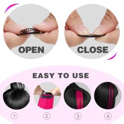 6pcs/pack Colored Party Highlights Clip in Hair Extensions for Girls 22 Inches Multi-colors Straight Hair Synthetic Hairpieces