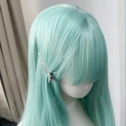 Wig with Bangs Mint Green 24inch Straight Headband Wig for Women Lolita Nature Fashion High Temperature Fibers Synthetic Wigs