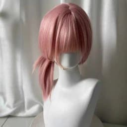 AOSIQUEEN Grapefruit Powder Wig Long Straight Synthetic Wig for Women Fashion Wig for Daily Halloween Costume Party Cosplay