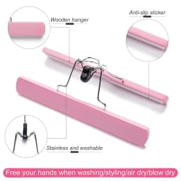 ARLANY Wooden Hair Extensions Hanger Double Side Storage Holder for Hairpieces Pants Hanger for Clothes Pants Carrier Wig Holder