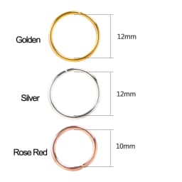 100Pcs 12mm Golden/Sliver/Rose Red Color Hair Rings Hair Clips Loop for Women Girls DIY Hair Accessories Dreadlock