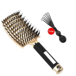 Hair Brush Exfoliating Hair Brush Bristle Women's Wet Curly Hair Comb Salon Hair Styling Tool，Special for Real Hair Wigs