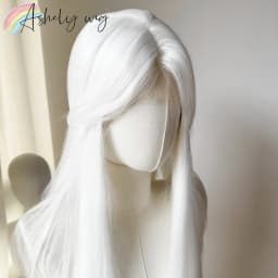 13*4 Lace Front Wig White Long Straight Wig for Women High Quality Synthetic High Temperature Fiber for Cosplay 가발 парик