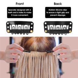 20-200Pcs Snap Wig Clips 6-Teeth U-shape Hair Extension Clips to Secure Wig With Silicon Rubber Wig Clips