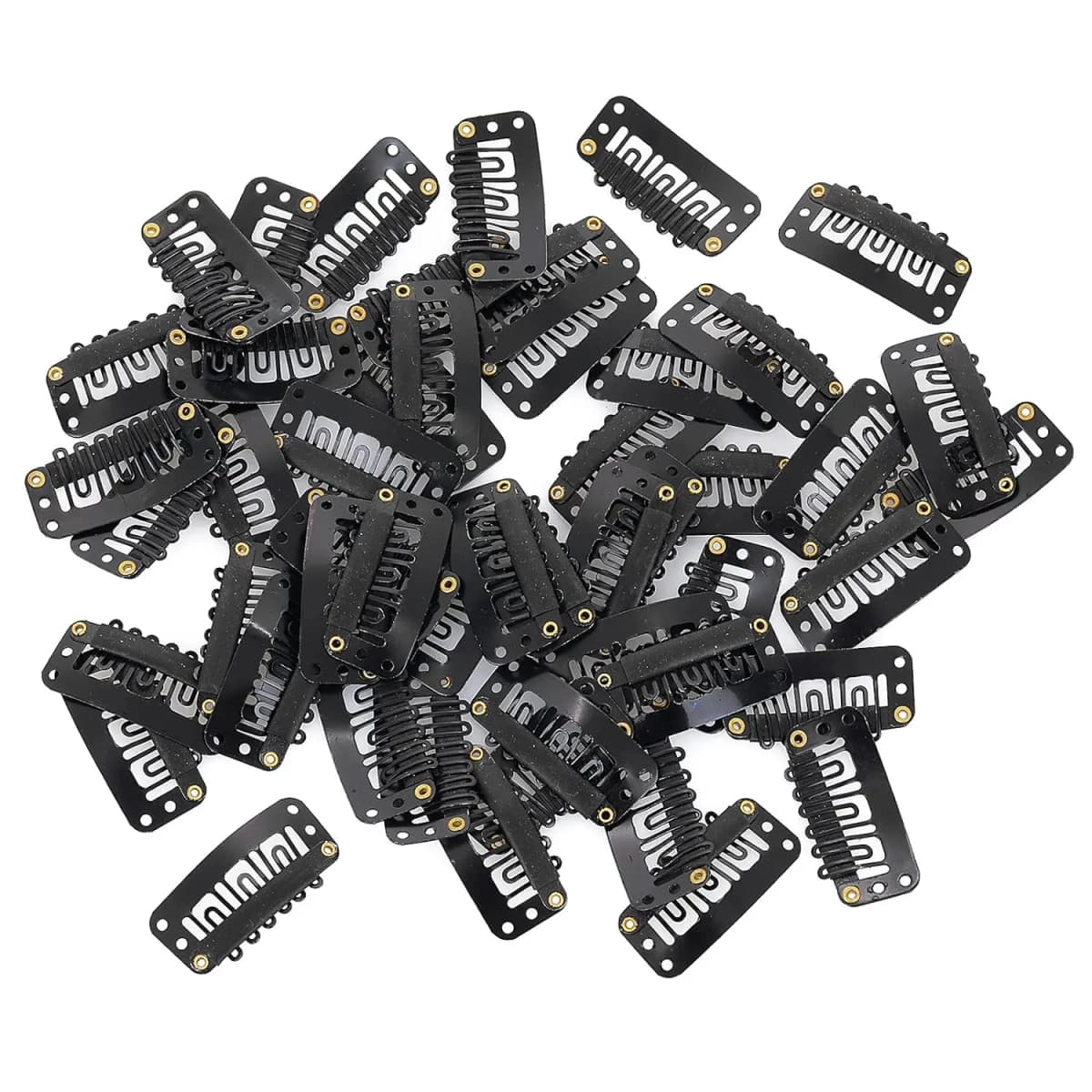 20-200Pcs Snap Wig Clips 6-Teeth U-shape Hair Extension Clips to Secure Wig With Silicon Rubber Wig Clips