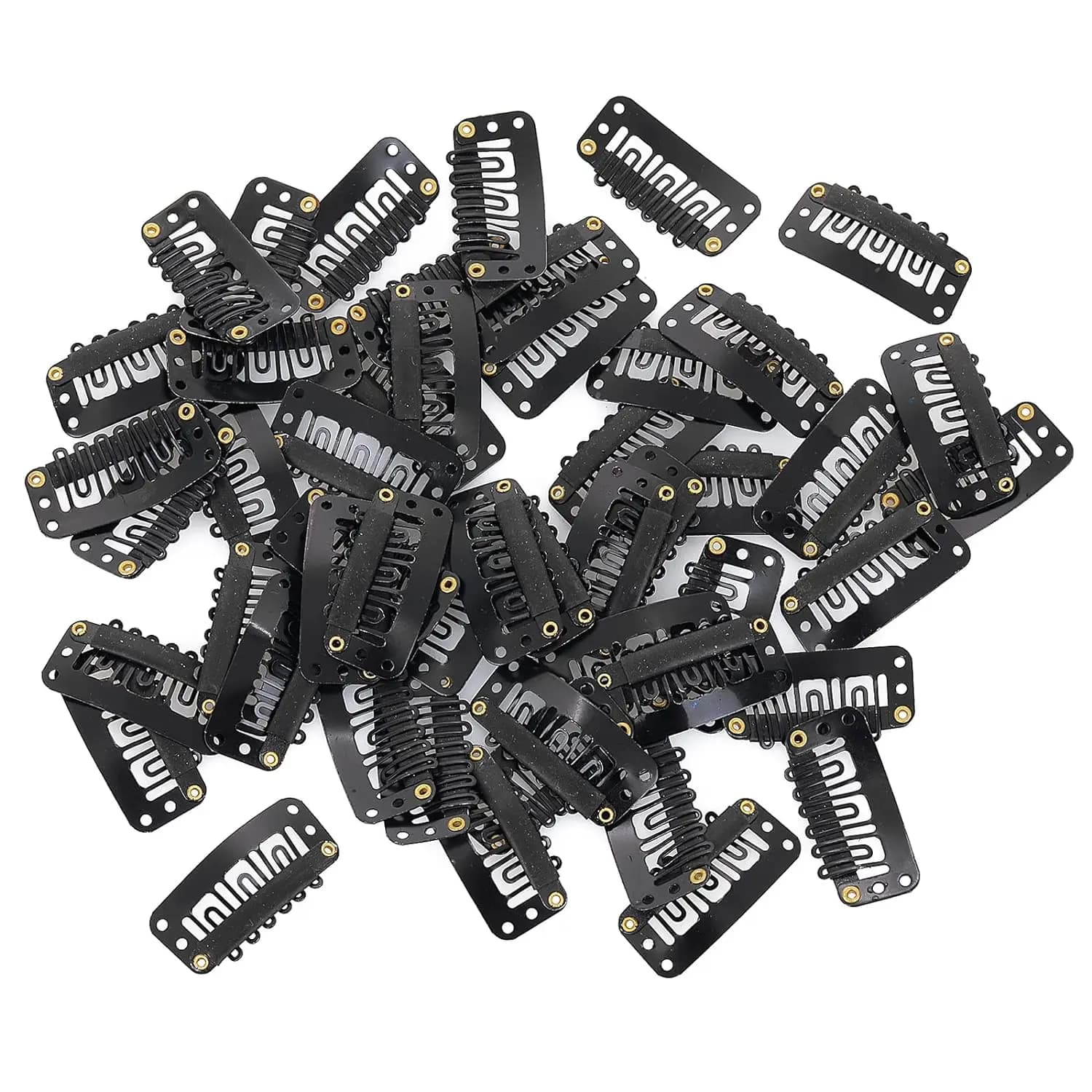 20-200Pcs Snap Wig Clips 6-Teeth U-shape Hair Extension Clips to Secure Wig  With Silicon Rubber Wig Clips