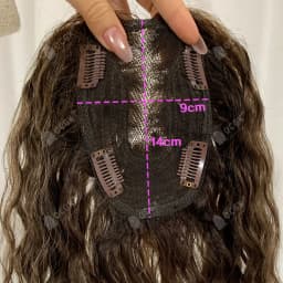 Women Hair Topper 100% Remy Human Hair Curly 9x14cm Invisible Base 12 Inch Long Add Volume Cover Hair Part
