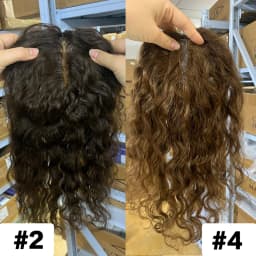 Women Hair Topper 100% Remy Human Hair Curly 9x14cm Invisible Base 12 Inch Long Add Volume Cover Hair Part