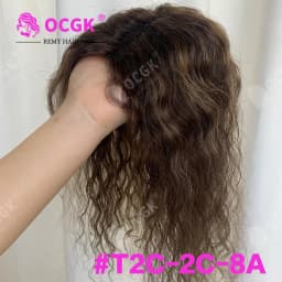 Women Hair Topper 100% Remy Human Hair Curly 9x14cm Invisible Base 12 Inch Long Add Volume Cover Hair Part