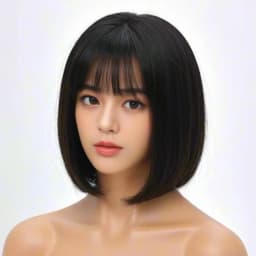 Short Bob Hairstyle Synthetic Wig for Halloween Party Cosplay Role-Playing Wig Daily High-Temperature Hair Accessory Set