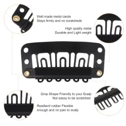 10/30/50PCS Clip In Hair Extension Wig Clips For Human Hair Bangs Snap Hair Clips For Extensions Metal Comb For Closure