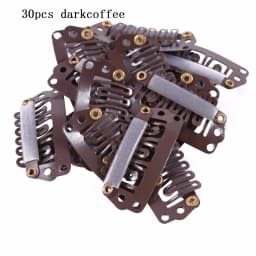 10/30/50PCS Clip In Hair Extension Wig Clips For Human Hair Bangs Snap Hair Clips For Extensions Metal Comb For Closure