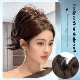 Short Curly Synthetic Claw Clip Ponytail Hair Extensions For Women High Top Bun Ponytail Hairpiece High Temperature Fiber Tail