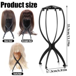 1/2/3pcs Folding Wig Stand Plastic Portable Hat Display Stand Adjustable Durable Barbershop Fashion Model Holder Home Salon Use