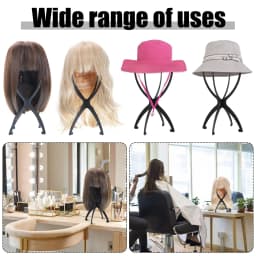 1/2/3pcs Folding Wig Stand Plastic Portable Hat Display Stand Adjustable Durable Barbershop Fashion Model Holder Home Salon Use