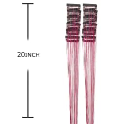 12Pcs Synthetic Hair Tinsel Clip in 20Inch Glitter  Tinsel Hair Clip in Hair Tinsel Kit Heat Resistant Shiny Sparkle Fairy Hair