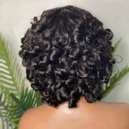 Fashionable Fluffy Curly Hair, Natural Color, Short Hair with Bangs, No Need for Glue, Can Be Worn Directly, Synthetic Wig